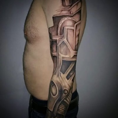 Black and gray tattoo work by Michael