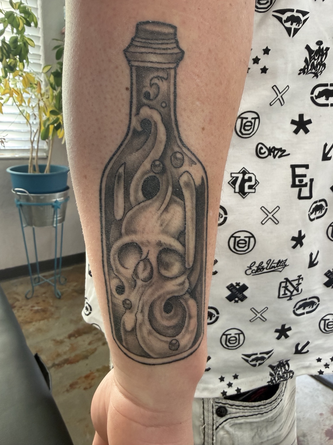 Black and gray tattoo work by Michael