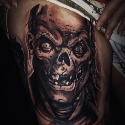 Black and gray tattoo work by Michael