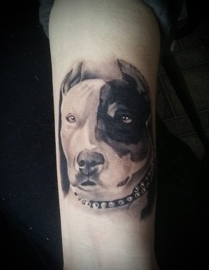 Black and gray tattoo work by Michael