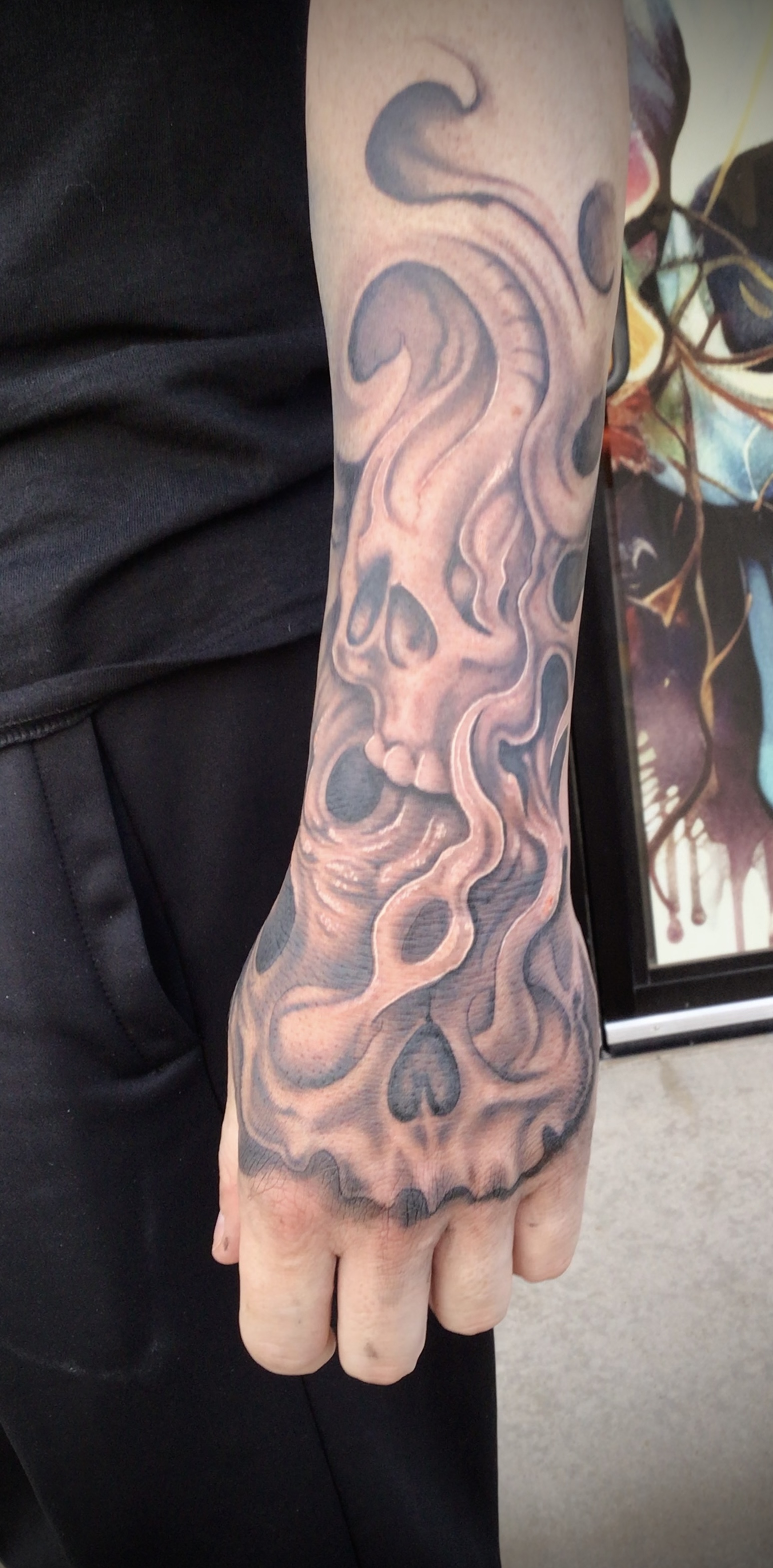 Black and gray tattoo work by Michael