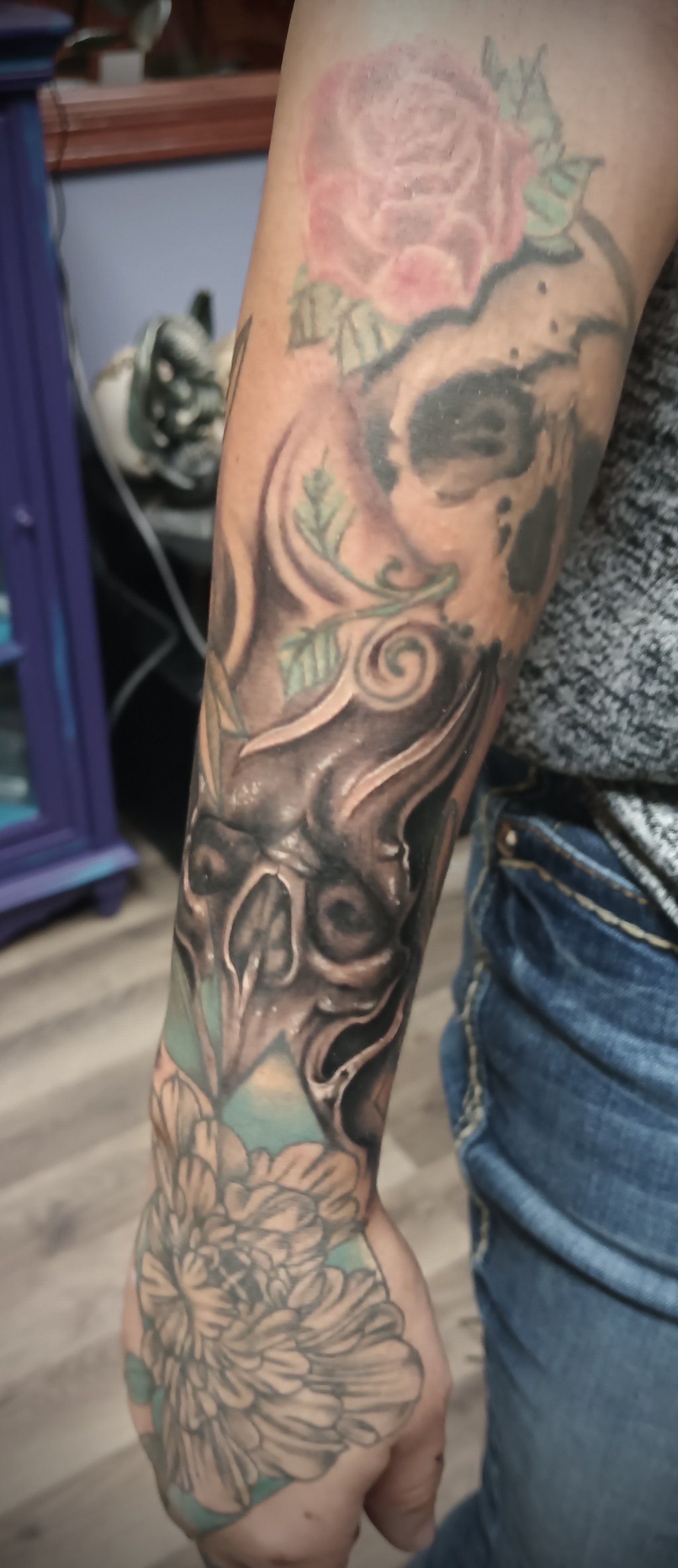 Black and gray tattoo work by Michael