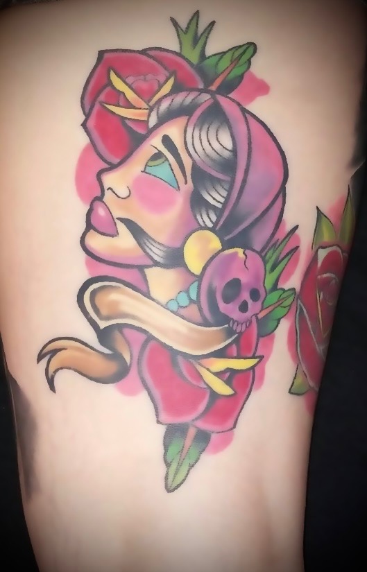 Color tattoo work by Michael